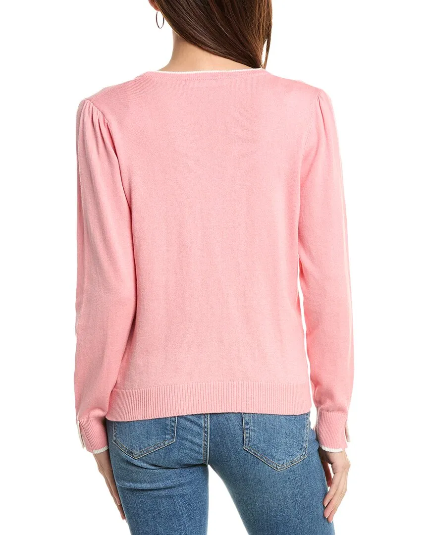 Hannah Rose Pearl Button Trimmed Cashmere-Blend Cardigan