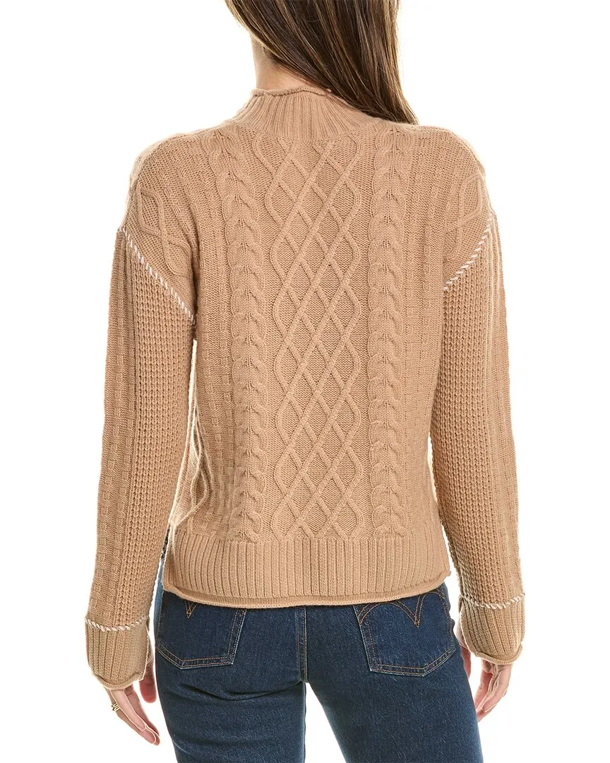 Hannah Rose Whipstitch Cable Wool & Cashmere-Blend Pullover