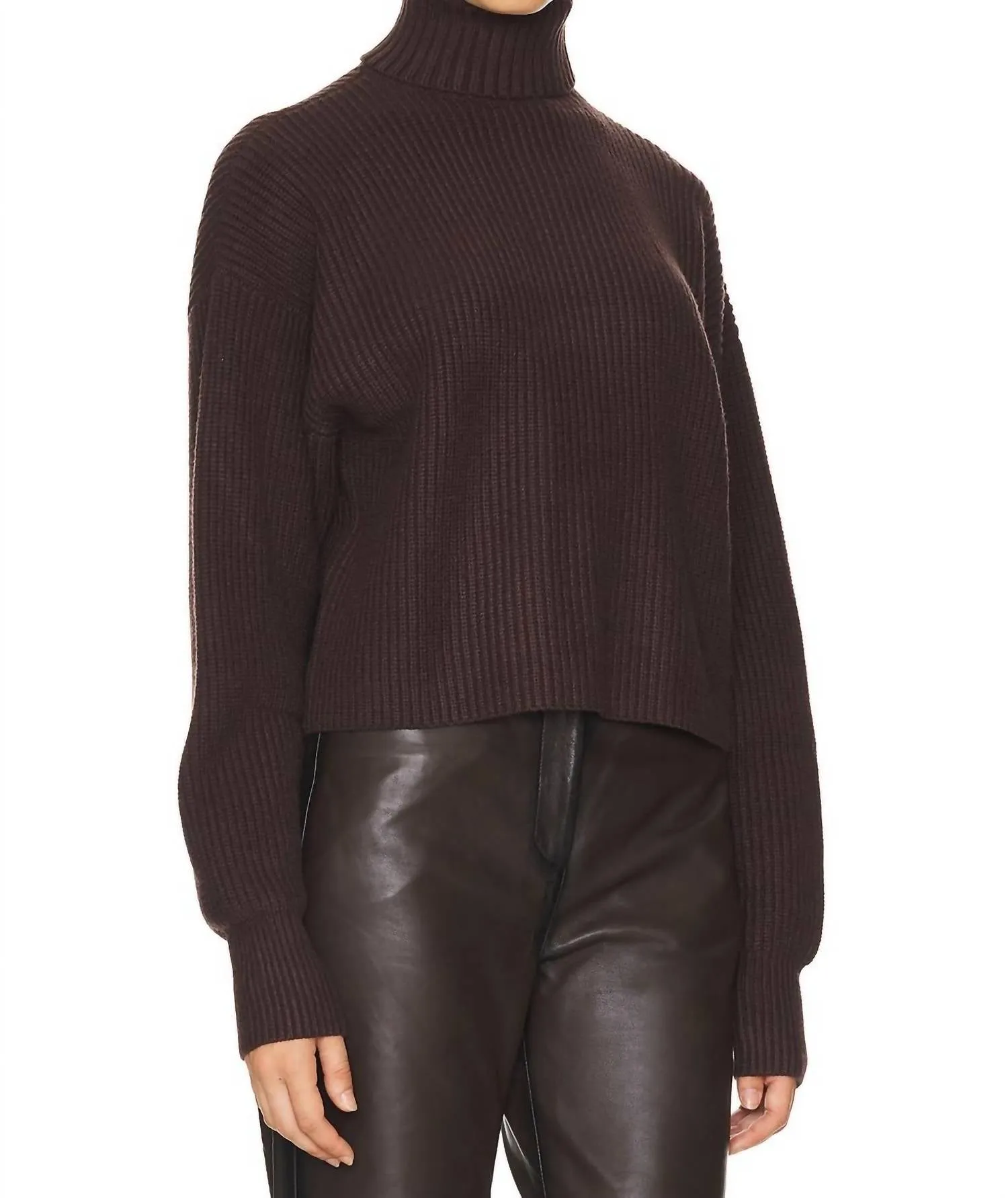 Heavy Cozy Turtleneck In Bark