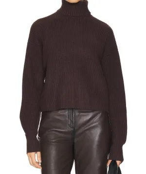 Heavy Cozy Turtleneck In Bark