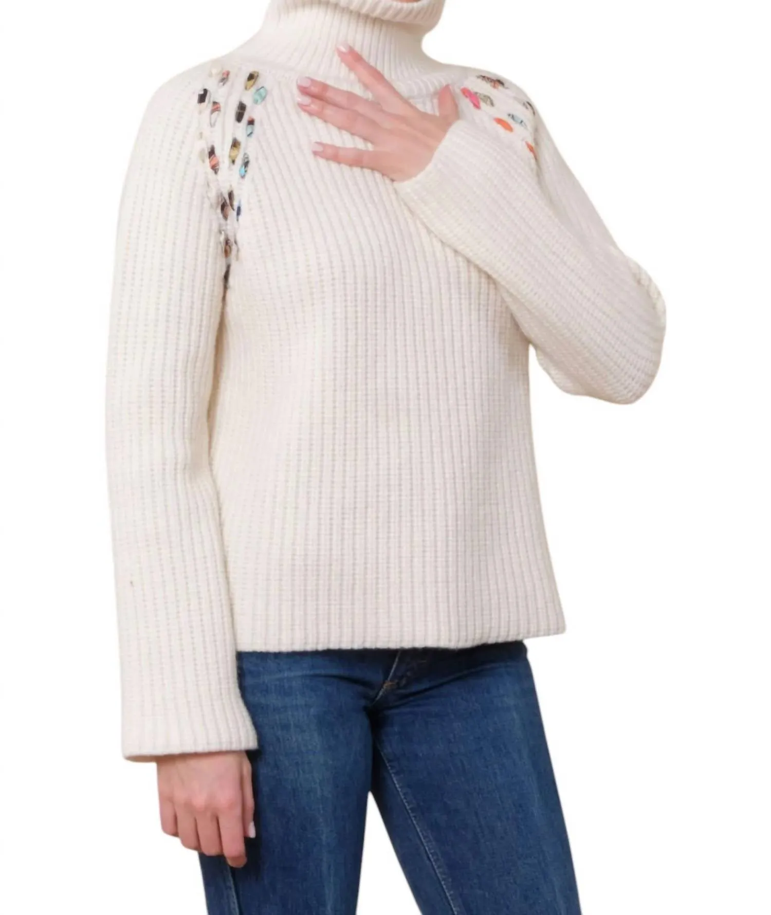 Hemingway Turtleneck Sweater In Panna