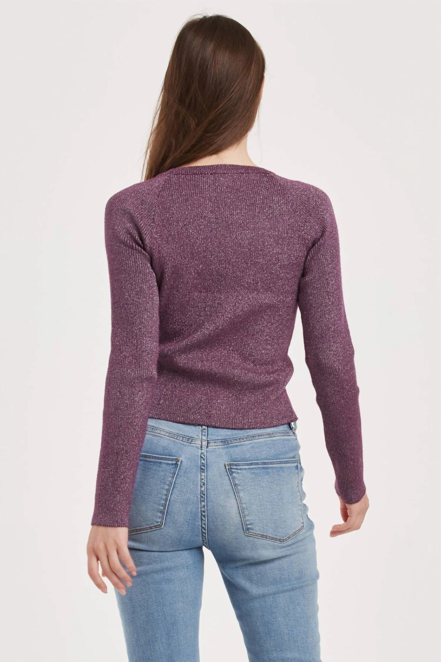 Holland Scoop Neck Sweater In Purple