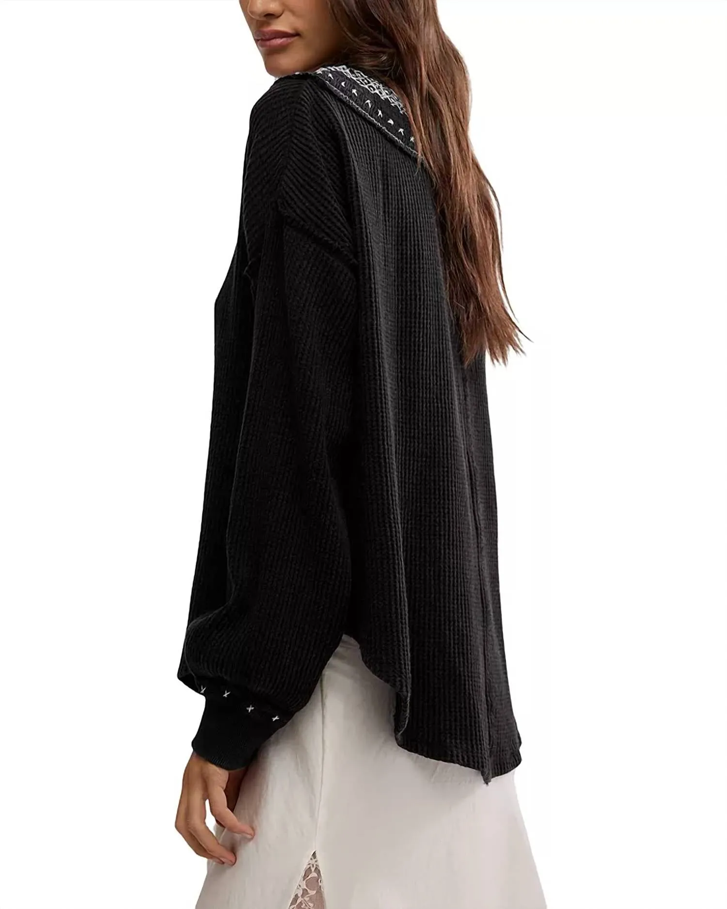 Holly Henley Sweater In Black