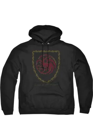 House Of The Dragon Dragon Shield Vintage Dark Adult Pull Over Hoodie / Hooded Sweatshirt
