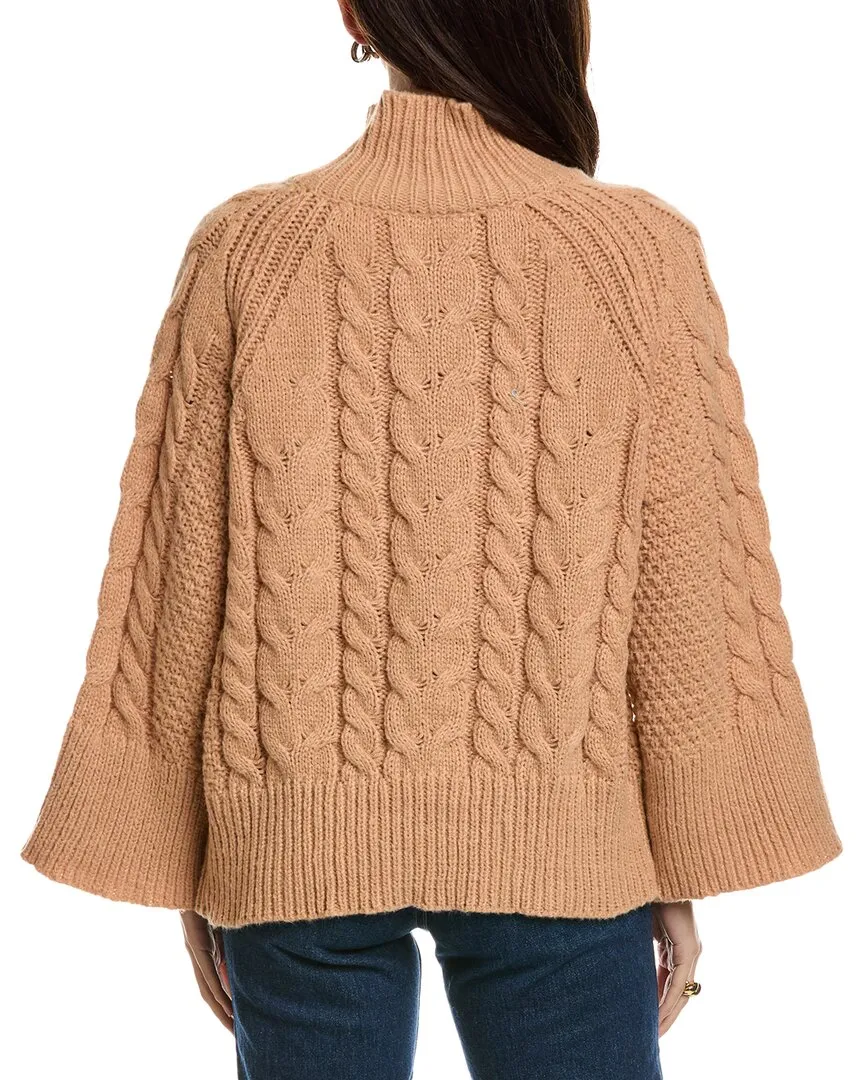 Isla Ciel Multi-Stitch Turtleneck Sweater