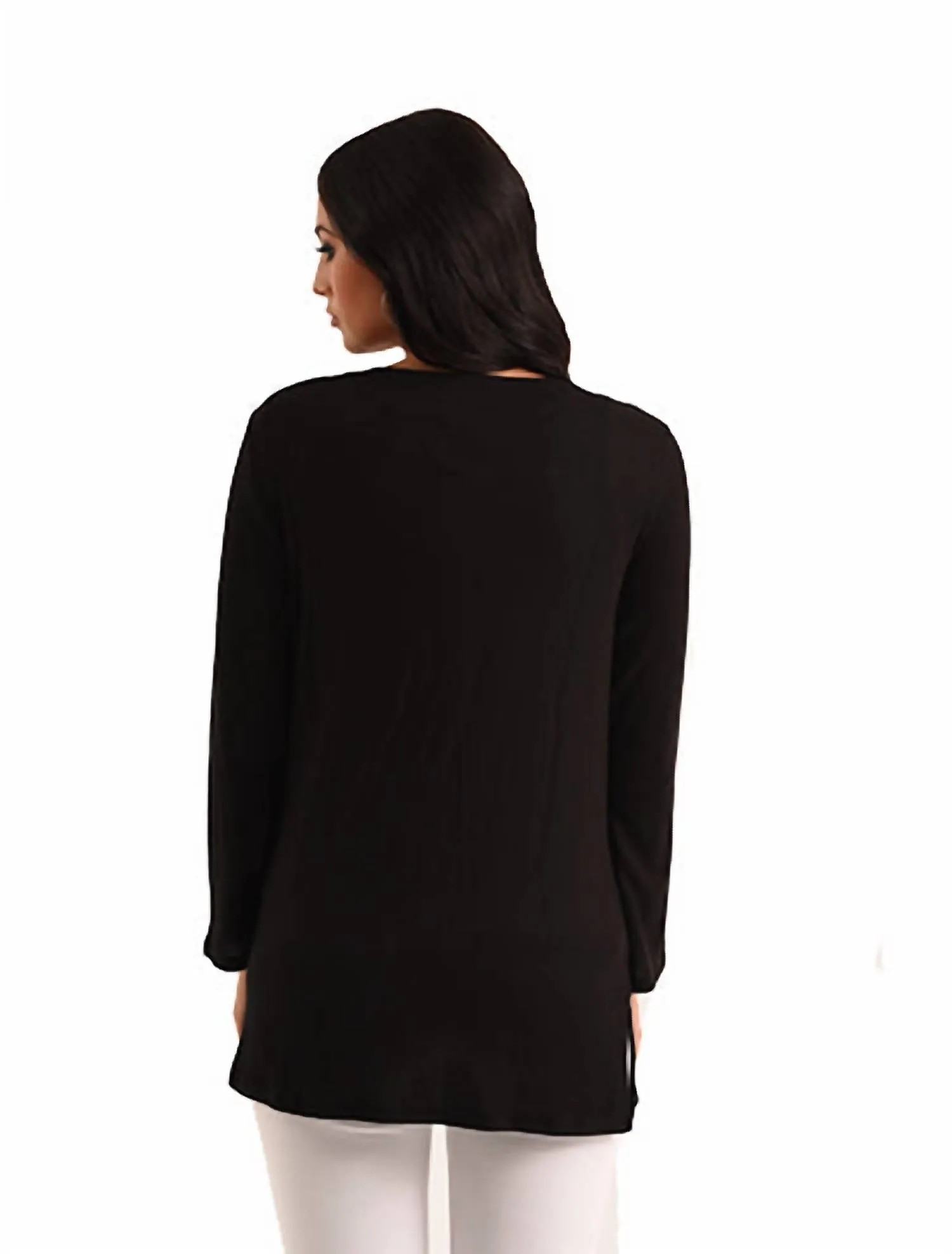 Jane Long Sleeve Kashmira Cardigan In Black
