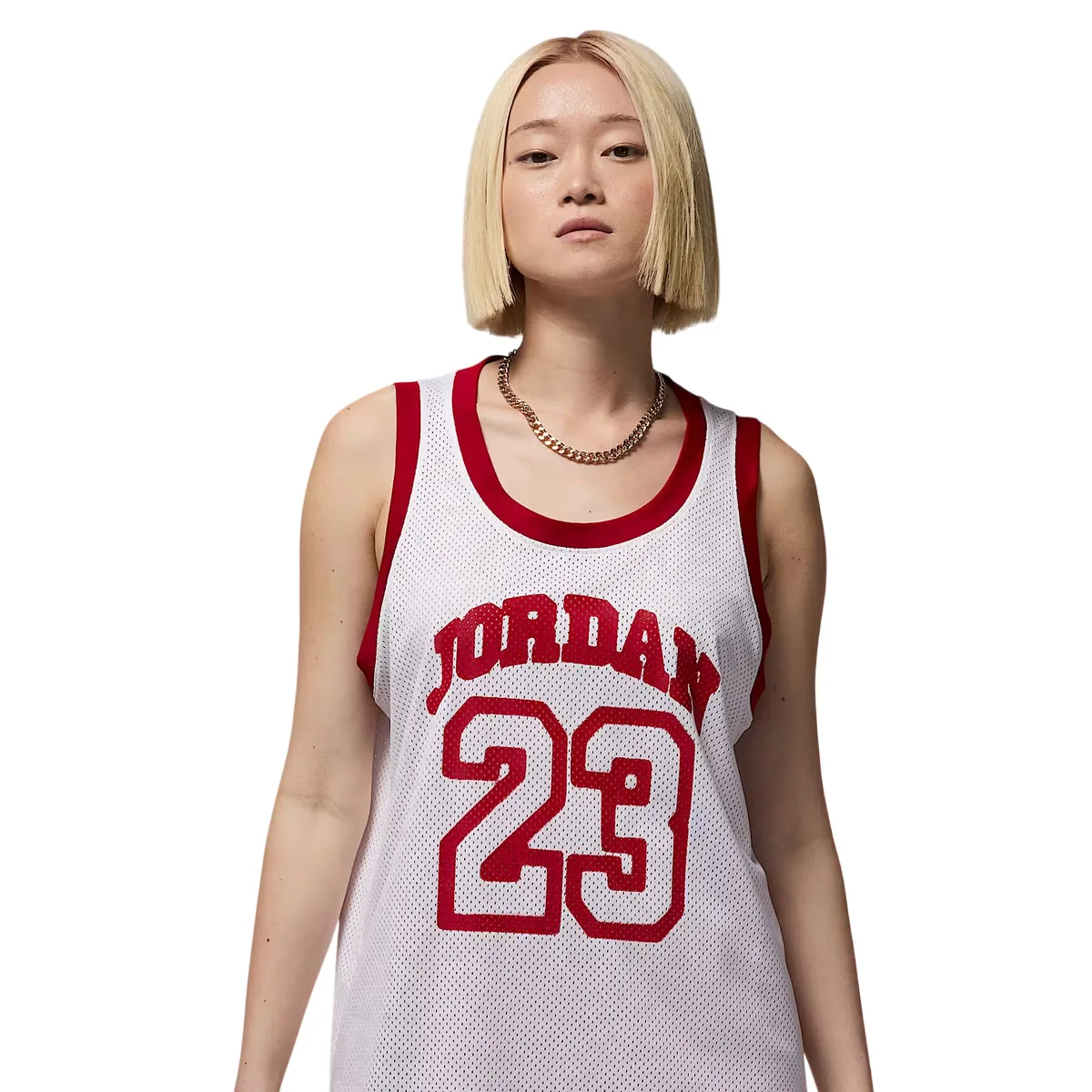 Jersey Tank 'White Varsity Red'