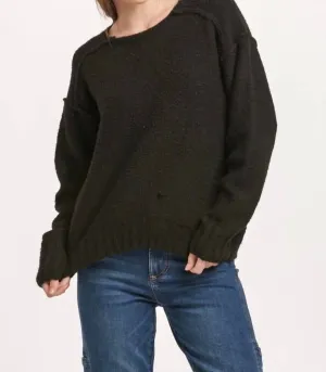 Jessica Exposed Seam Sweater In Black