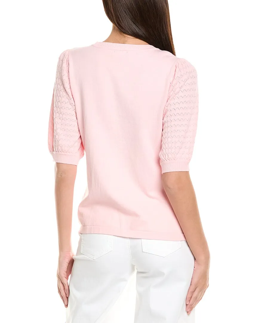 Jones New York Stitch Puff Sleeve Sweater