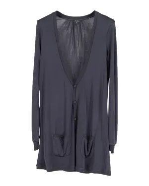 Joseph Long Cardigan in Black Silk