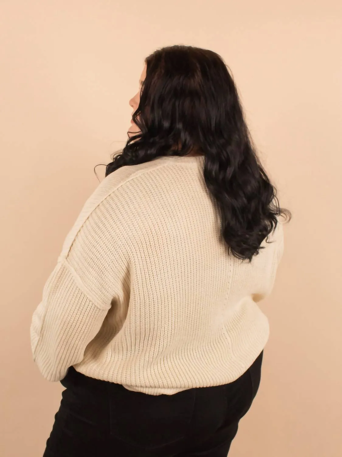Laurel Oversized Knit Sweater In Cream