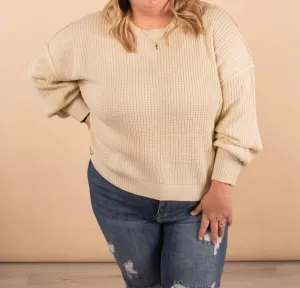 Laurel Oversized Knit Sweater In Cream
