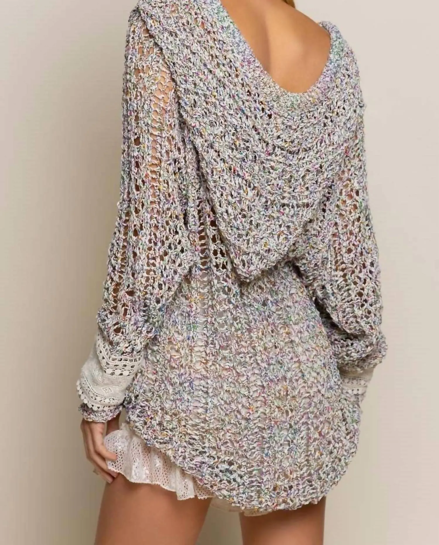 Layered In Love Knit Pullover In Cream