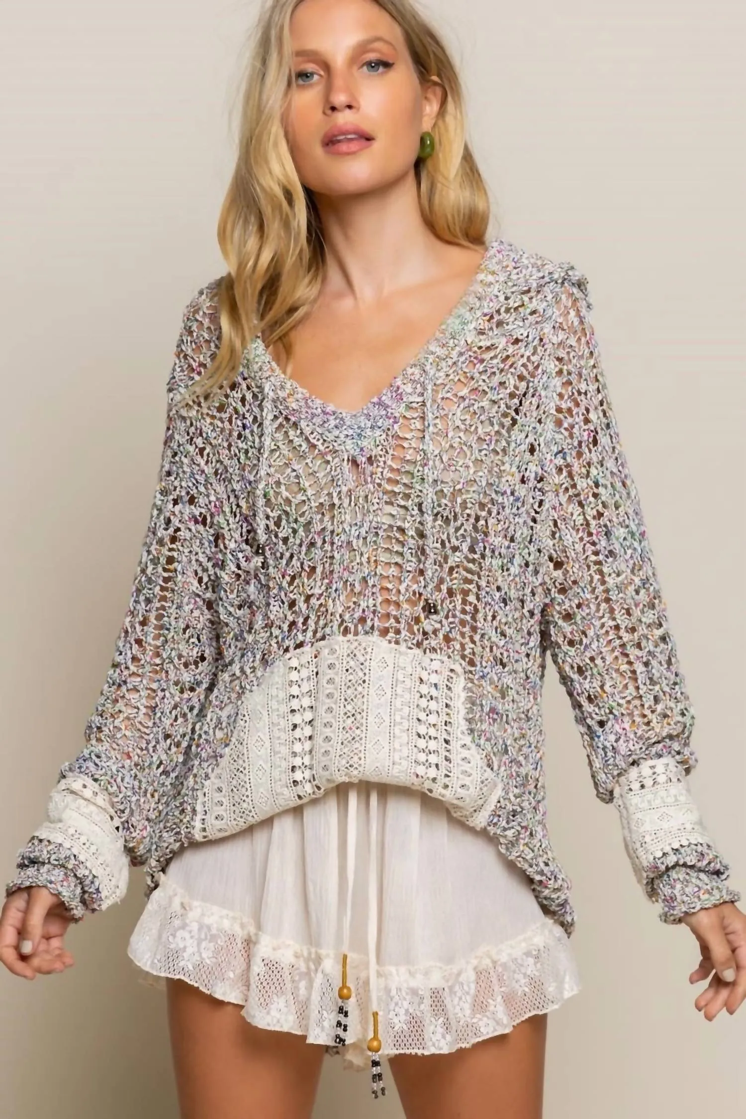 Layered In Love Knit Pullover In Cream