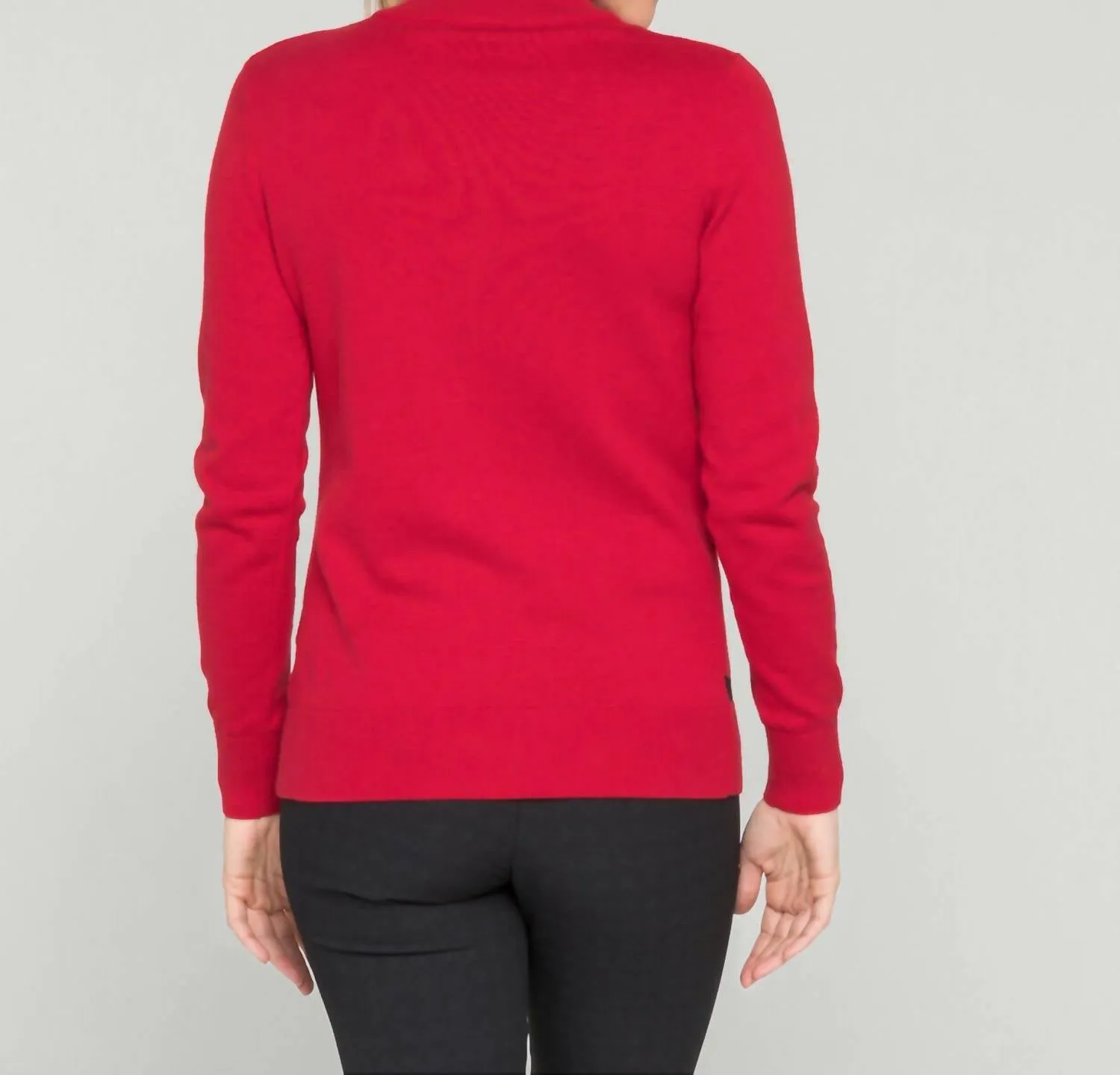 Leopard Instict Troyer Sweater In Red
