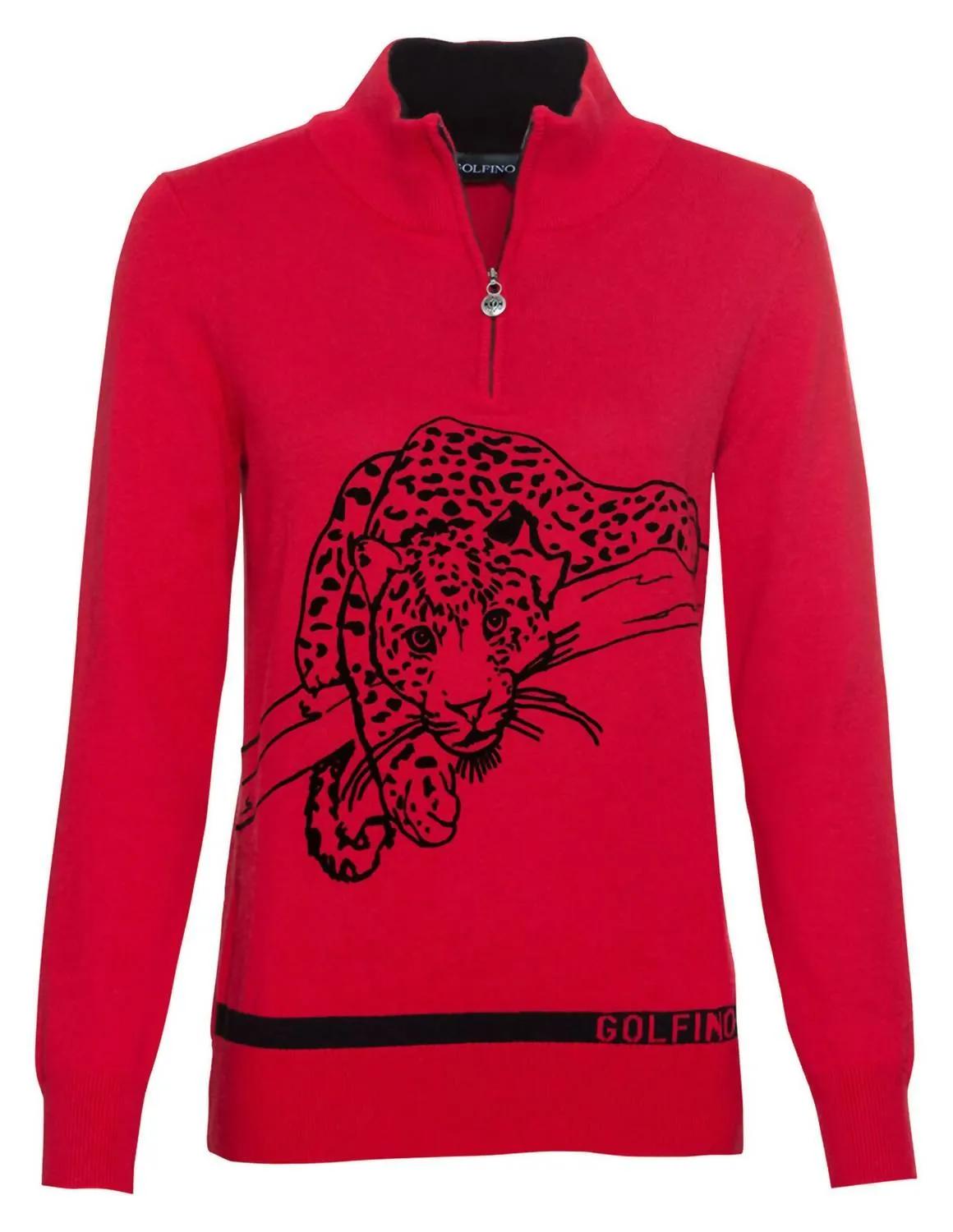 Leopard Instict Troyer Sweater In Red