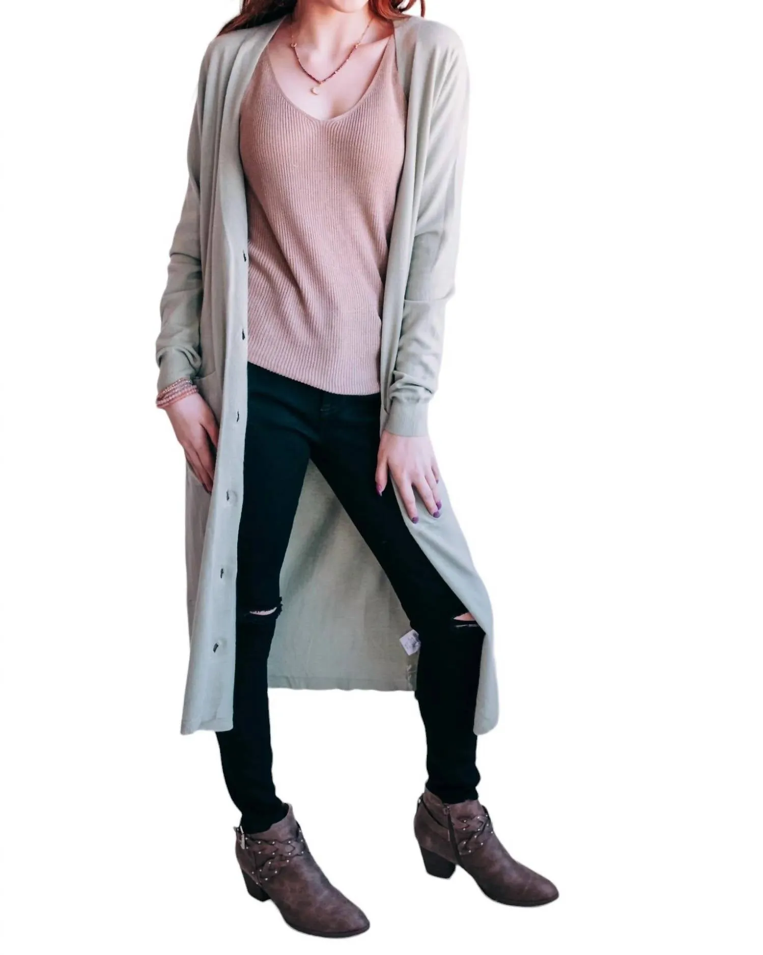 Living In Layers Cardigan In Sage