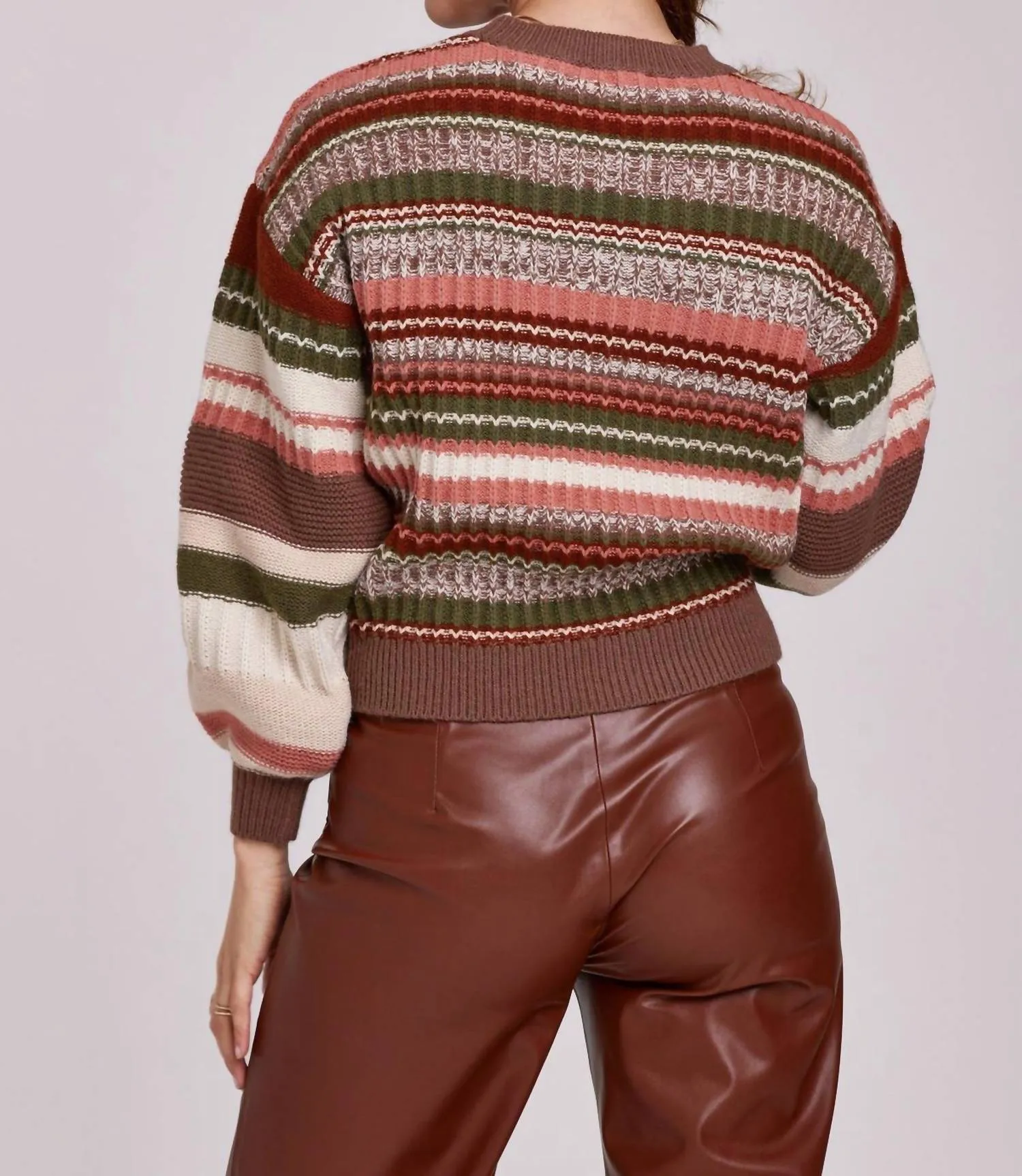 Lorraine Drop Shoulder Sweater In Cedar Multi