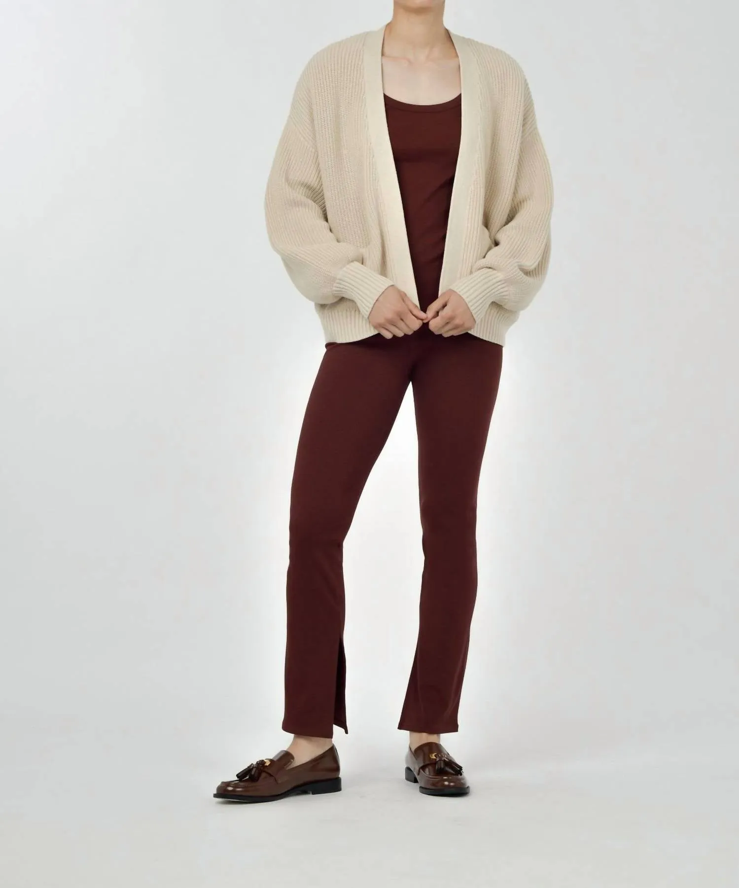 Mali Open Cardigan In Vintage Oat