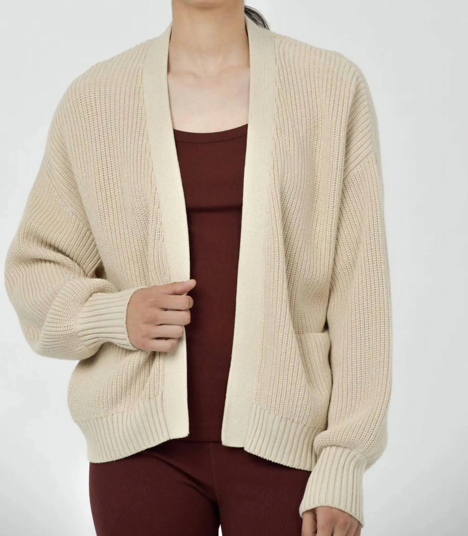 Mali Open Cardigan In Vintage Oat