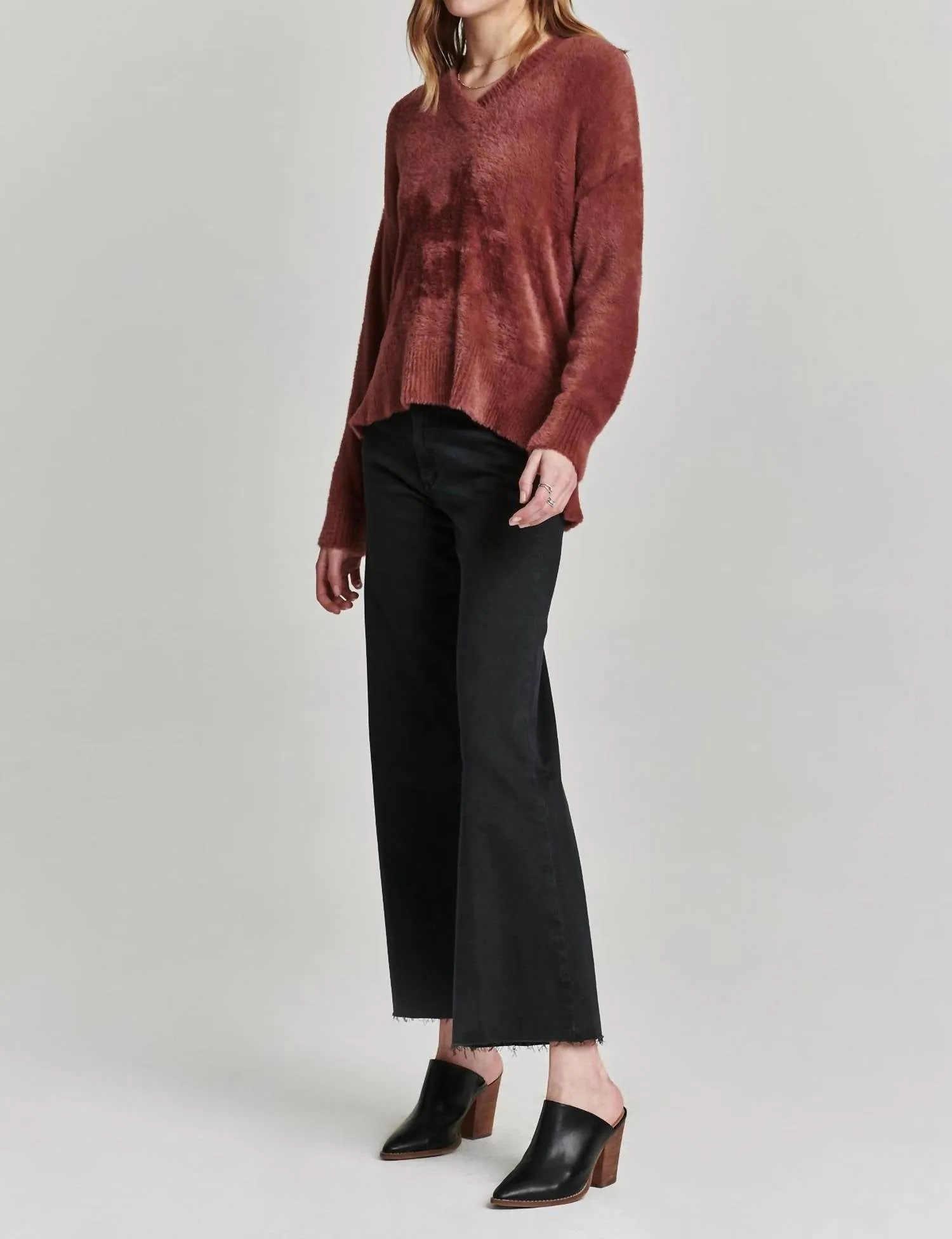 Margarita Wedge Neck Sweater In Allspice