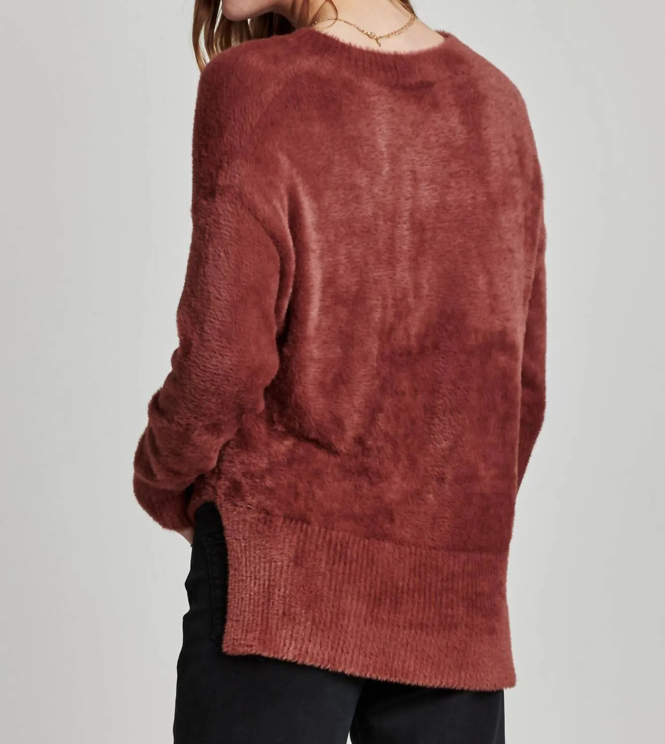 Margarita Wedge Neck Sweater In Allspice