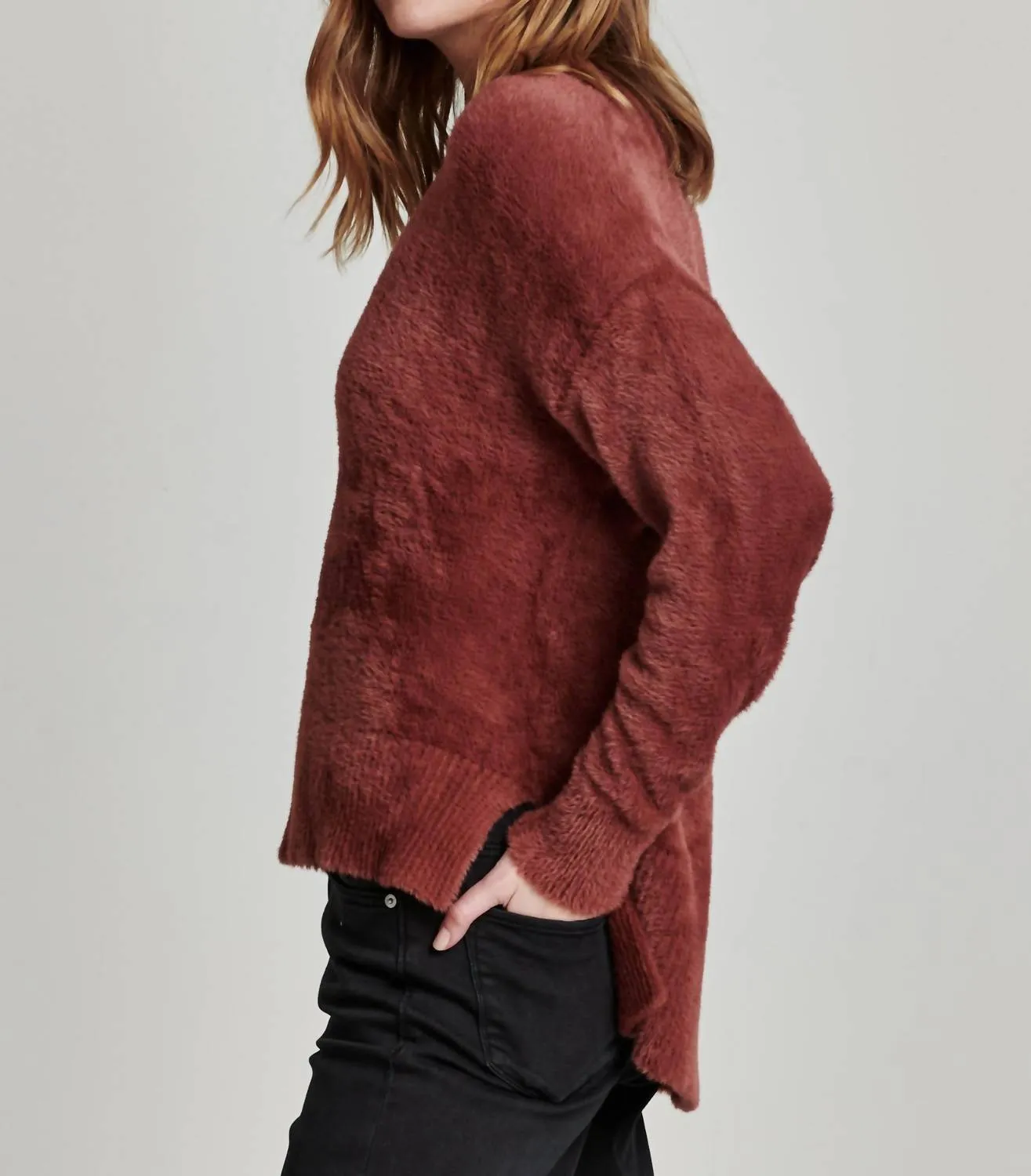 Margarita Wedge Neck Sweater In Allspice