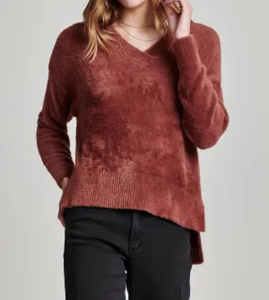 Margarita Wedge Neck Sweater In Allspice