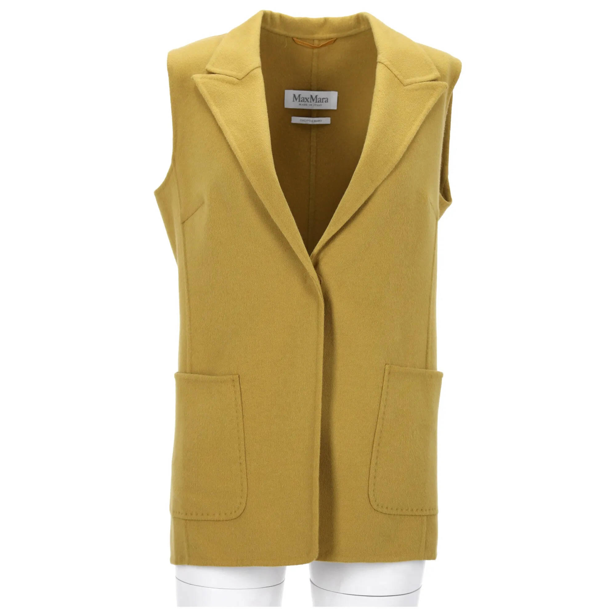 Max Mara Double Faced Vest in Yellow Wool