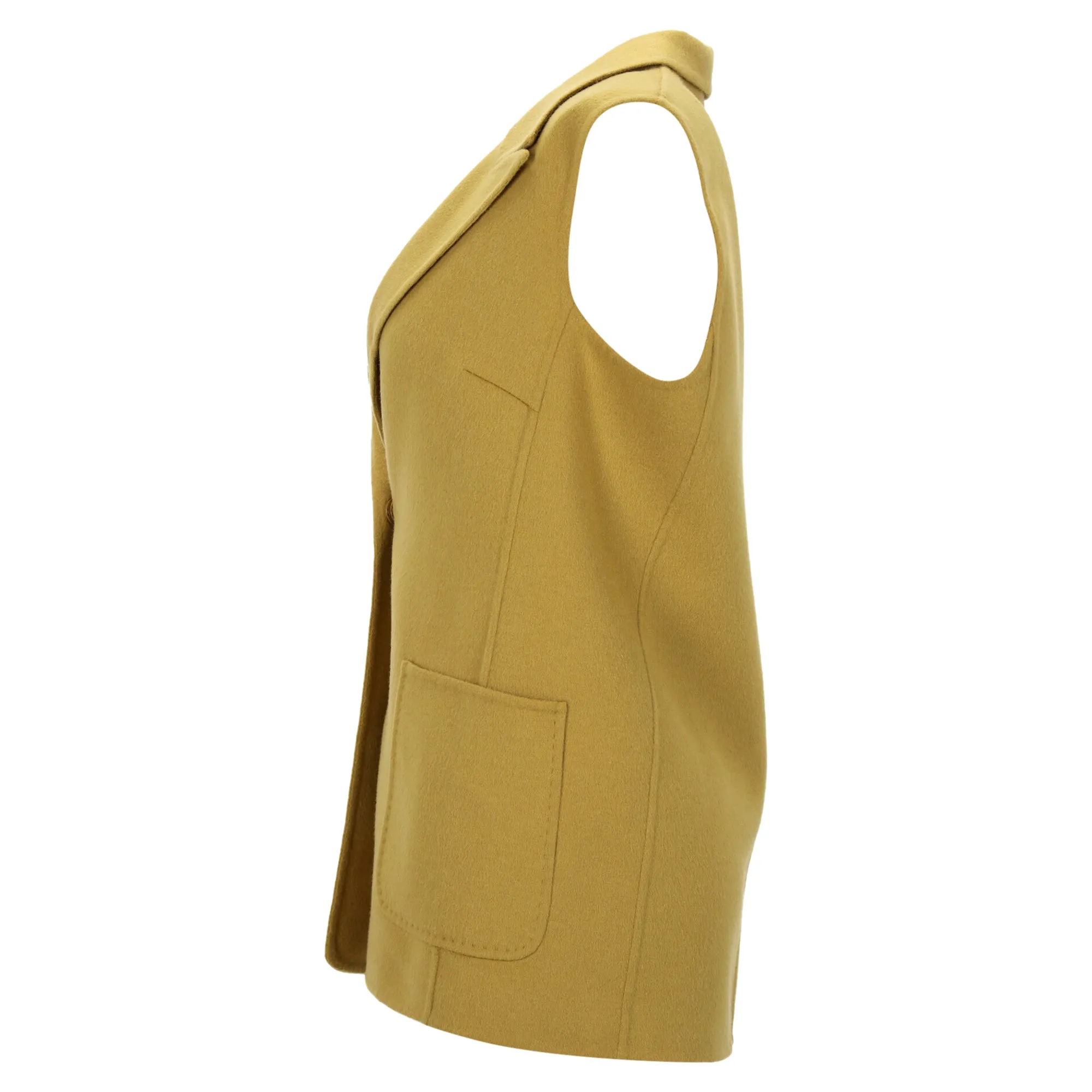 Max Mara Double Faced Vest in Yellow Wool