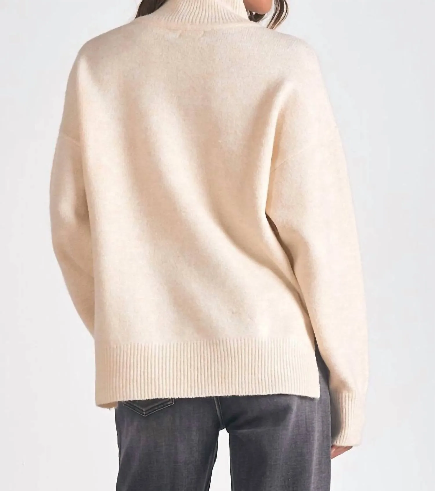 Melanie Mock Turtleneck Sweater In Ivory