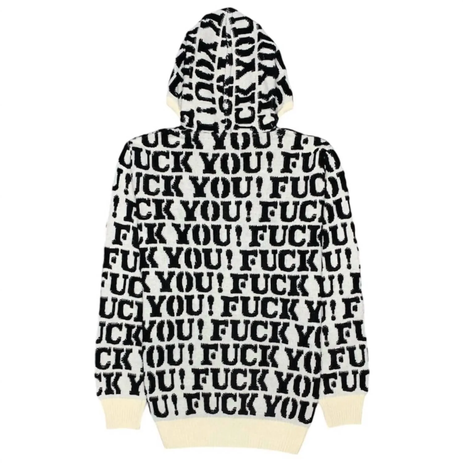 Men's Exclamation Pullover Sweater Hoodie In Ecru