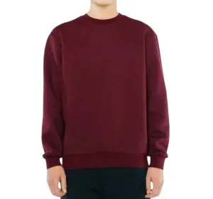 Men's Fleece Long Sleeves Sweatshirt In Cranberry
