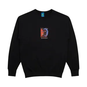 Men's Sun And Moon Crewneck Sweatshirt In Black