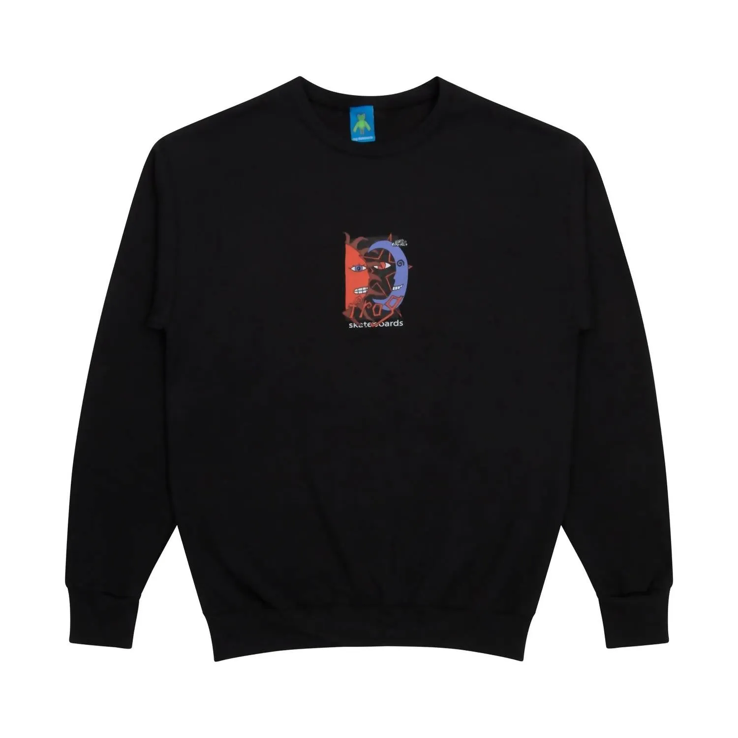 Men's Sun And Moon Crewneck Sweatshirt In Black