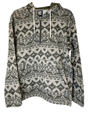 Men's Trey Aztec Jacket In Olive, Cream, And Gray