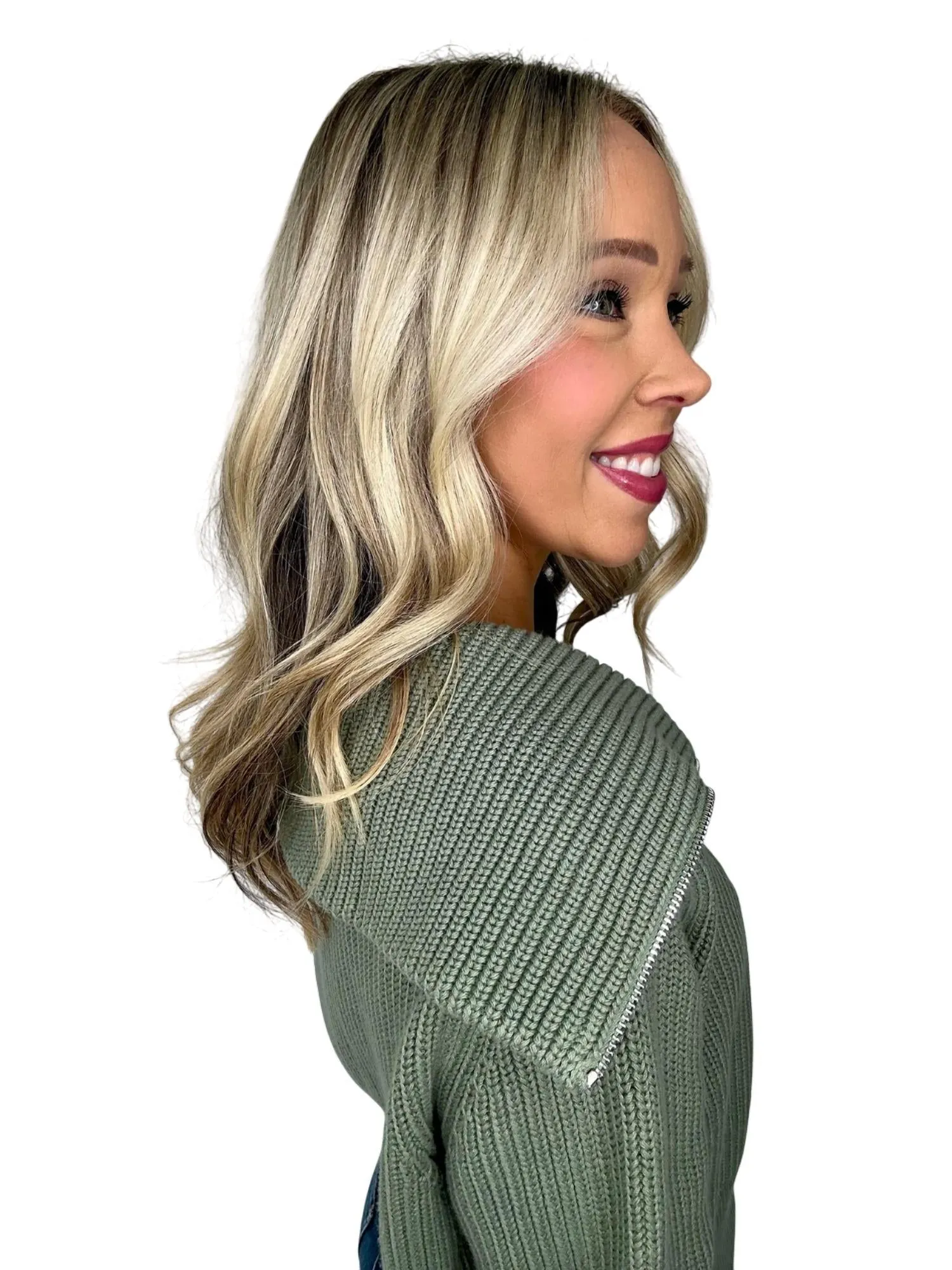 Mentone Half-Zip Knit Pullover In Lily Pad