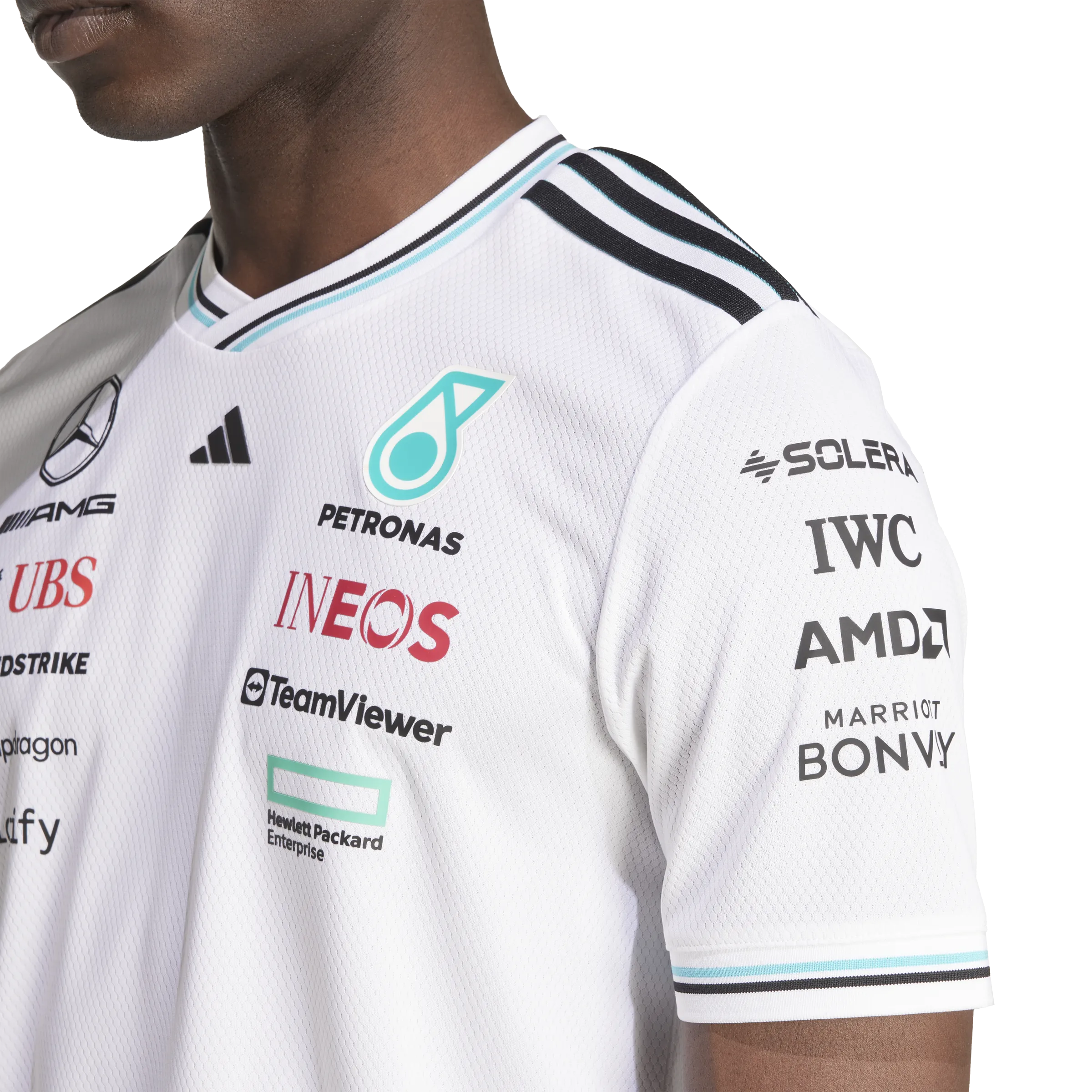   Mercedes AMG Petronas F1 Team Driver Jersey 'White Black'