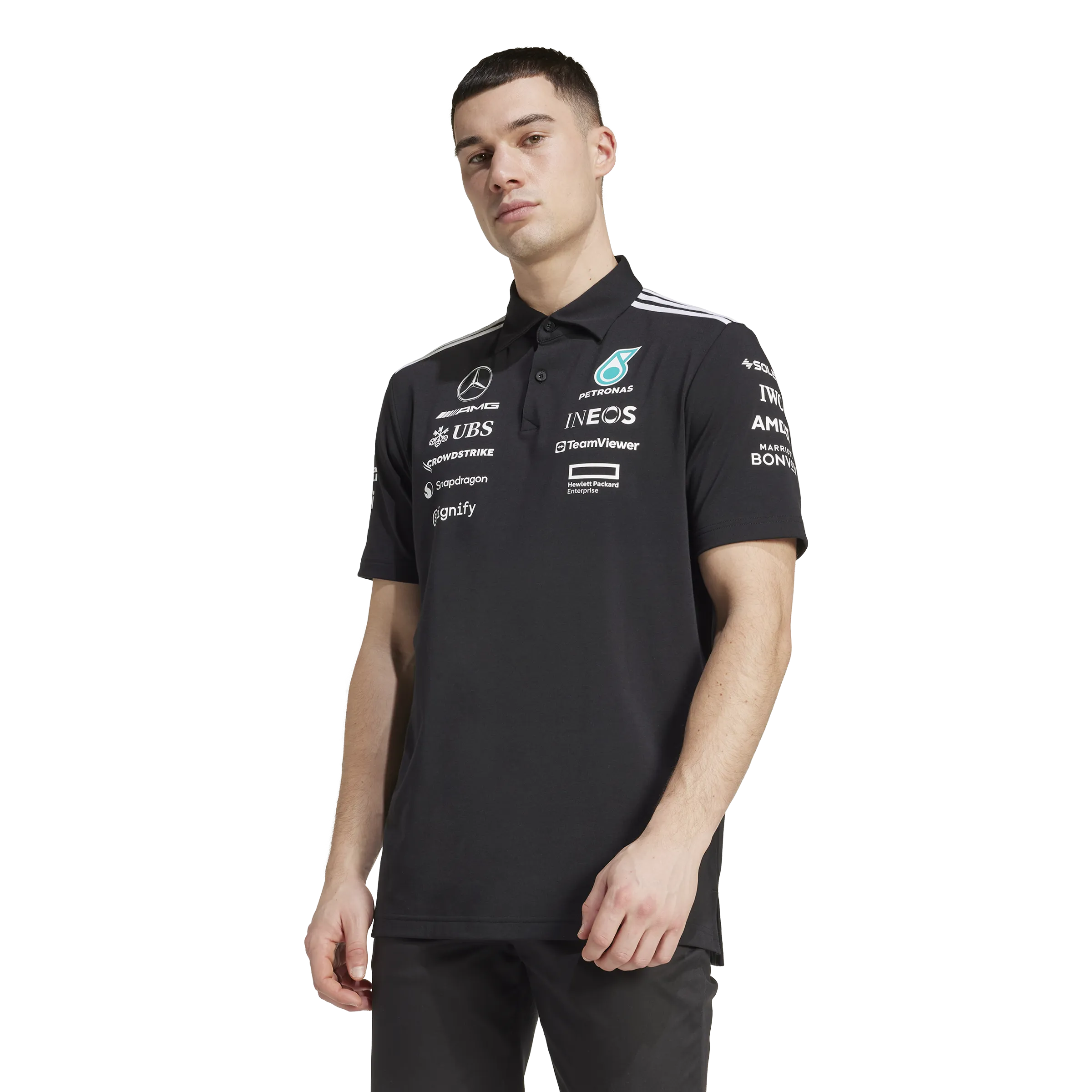  Mercedes AMG Petronas F1 Team Polo 'Black Reflective Silver'