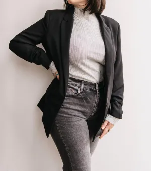 Mockneck Shimmer Top In Silver