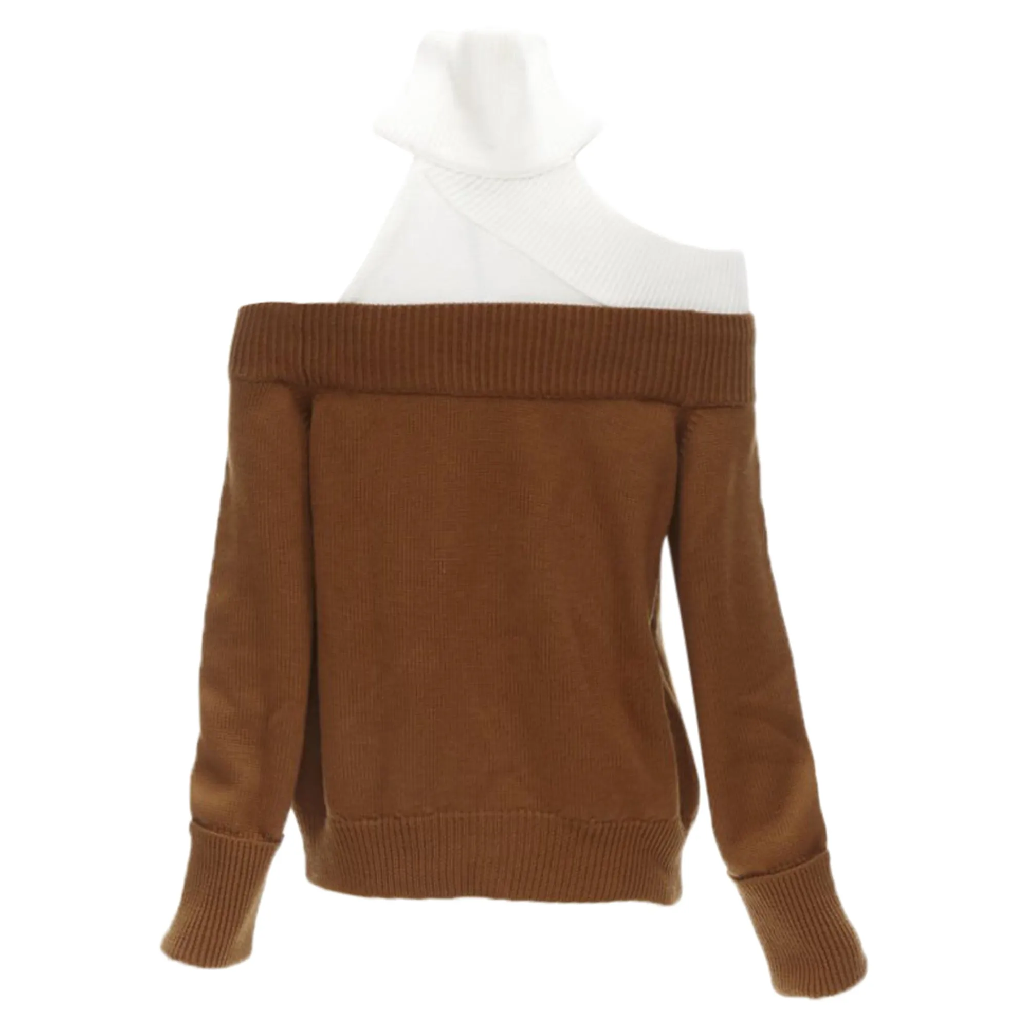 Monse merino wool slash off shoulder turtleneck collar sweater