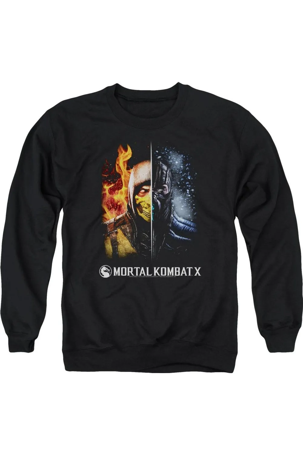 Mortal Kombat Fire And Ice Adult Crewneck Sweatshirt