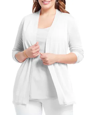 NIC ZOE Lightweight Long Linen-Blend Cardigan
