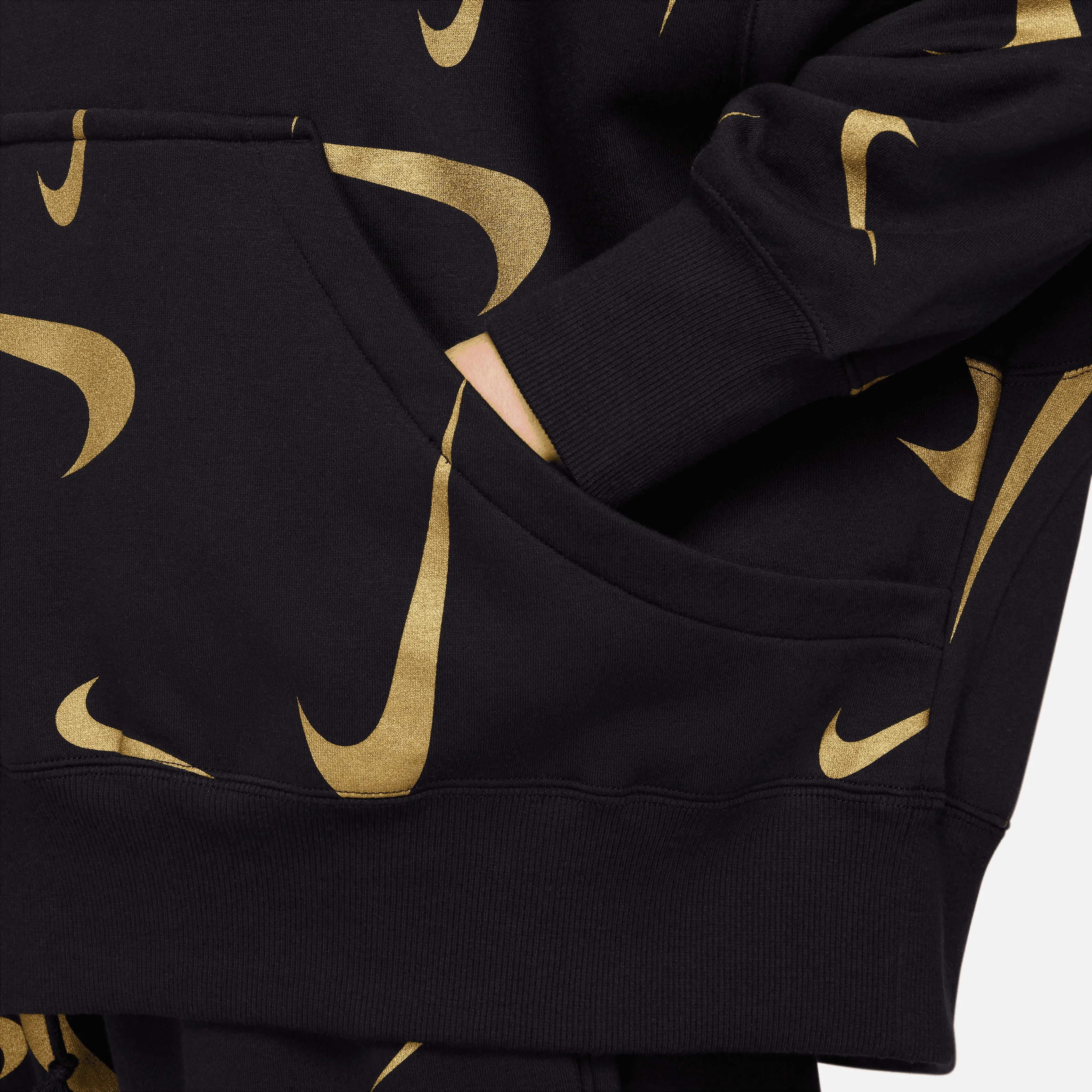 Nike - Men's Sweatpants,Women's Sweatpants,Jogger Sweatpants,Fleece Lined Sweatpants,Tapered Sweatpants Men,Custom Logo Sweatpants,Organic Cotton Sweatpants,Plus Size Women's Sweatpants Women - Allover-Print Logo Pullover Hoodie - Black/Bronzine