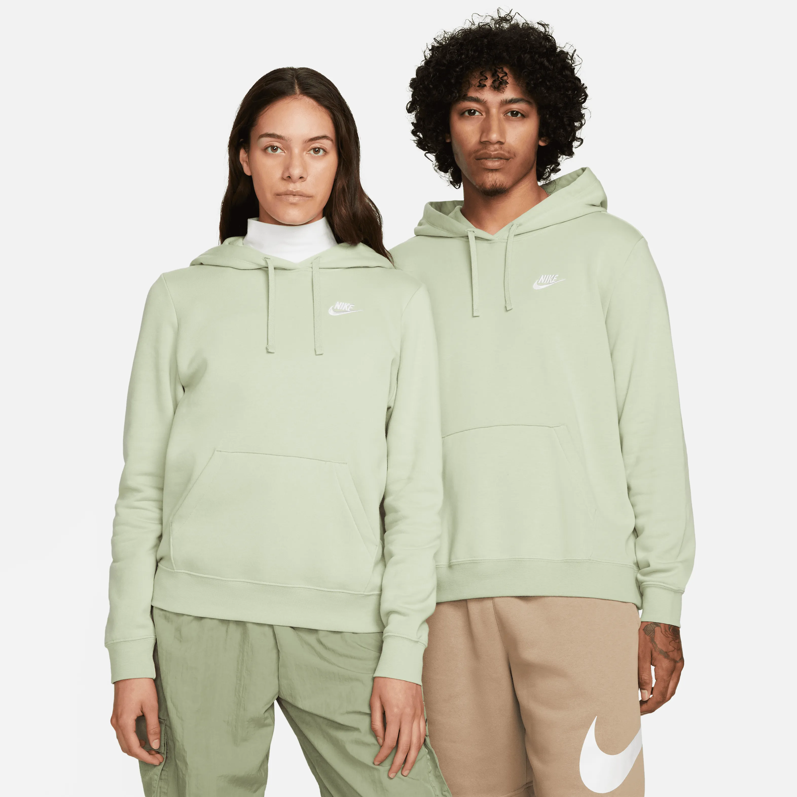Nike - Men's Sweatpants,Women's Sweatpants,Jogger Sweatpants,Fleece Lined Sweatpants,Tapered Sweatpants Men,Custom Logo Sweatpants,Organic Cotton Sweatpants,Plus Size Women's Sweatpants Women - Club Pullover Hoodie - Honeydew/White