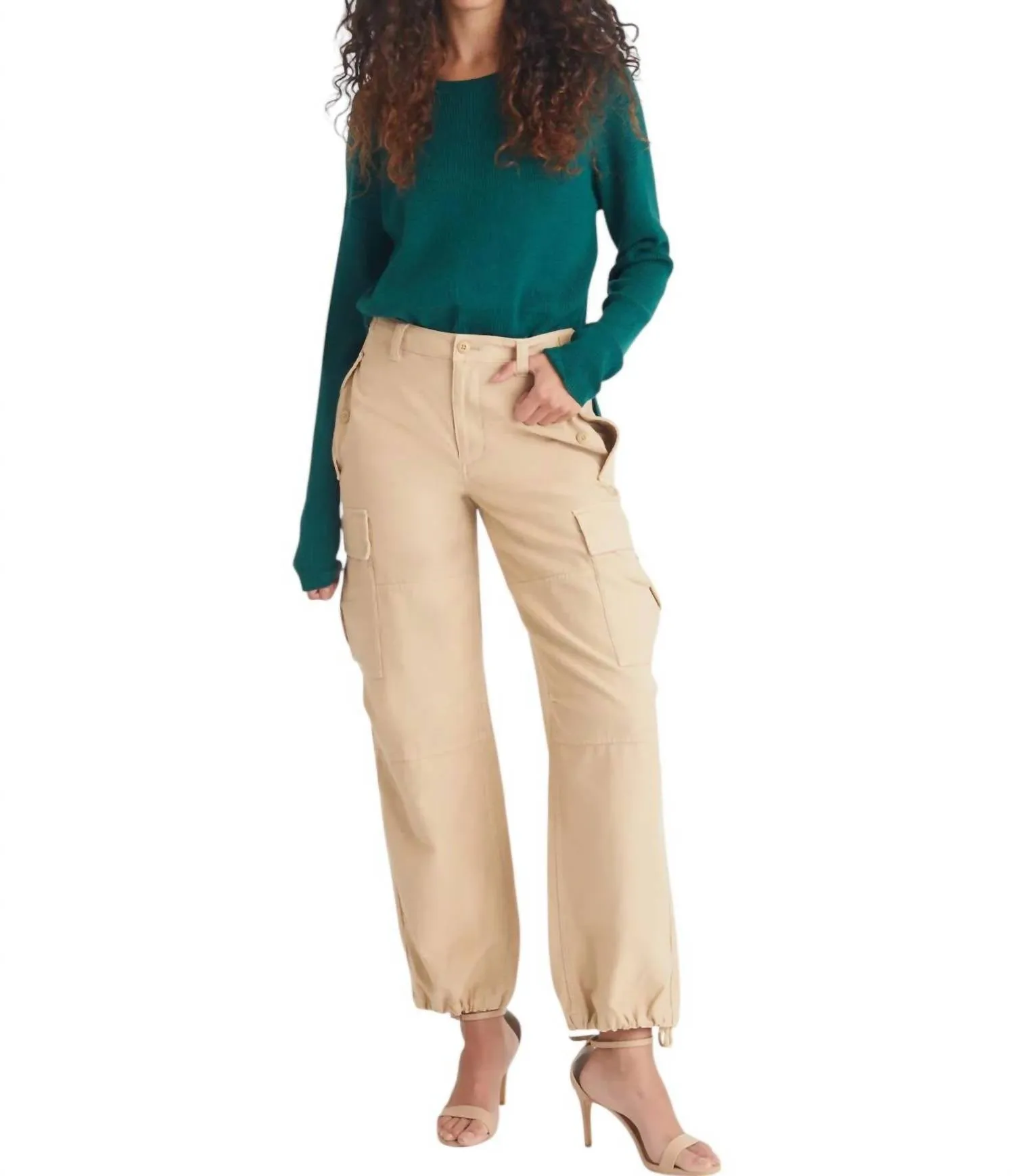 Nola Rib Crew Pullover In Emerald