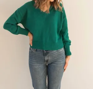 Nova V Neck Sweater In Green