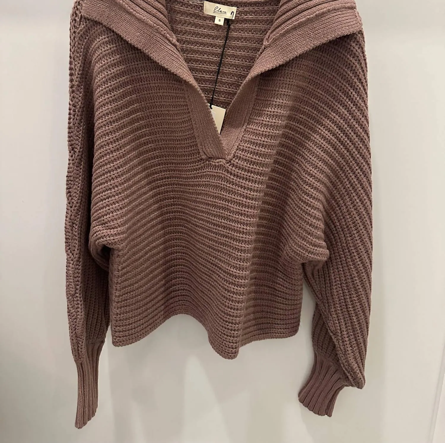 Open Collar Sweater In Plum