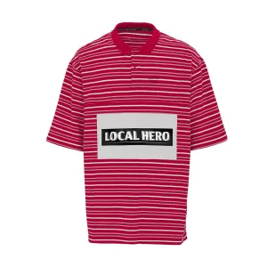 Oversized Panelled Polo 'Red White Strongbow'