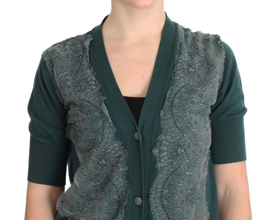 pink MEMORIES  Lace Cotton Cardigan Women's Sweater